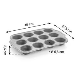 Silicone pan with metal rim DELÍCIA, 12 muffins