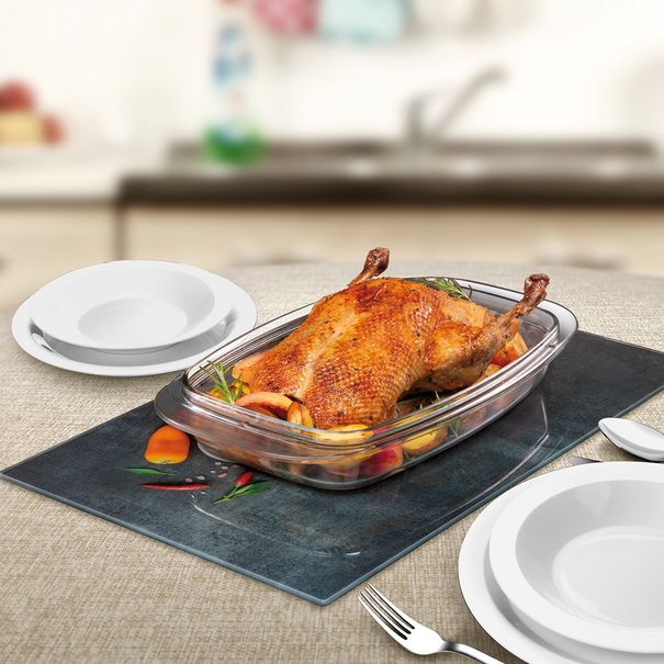 Skleněná odkládací deska na sporák ONLINE 30 x 52 cm, sůl a chilli (obrázek 3)