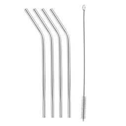 Stainless steel straws myDRINK 4 pcs,with cleaning brush