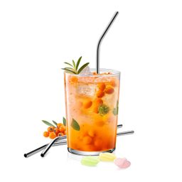 Image of Stainless steel straws with filter myDRINK 4 pcs, with cleaning brush