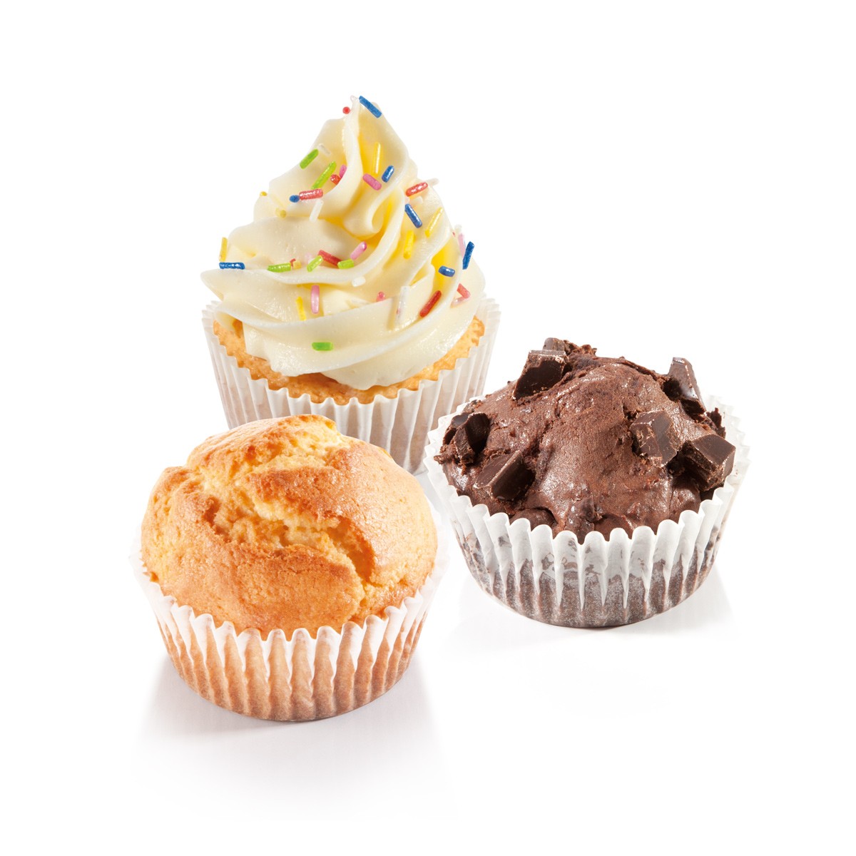 Set Di 2 Stampi Per Muffin In Silicone | Con Telaio Metallo, Per 12 Muffins, Cupcake, Brownies