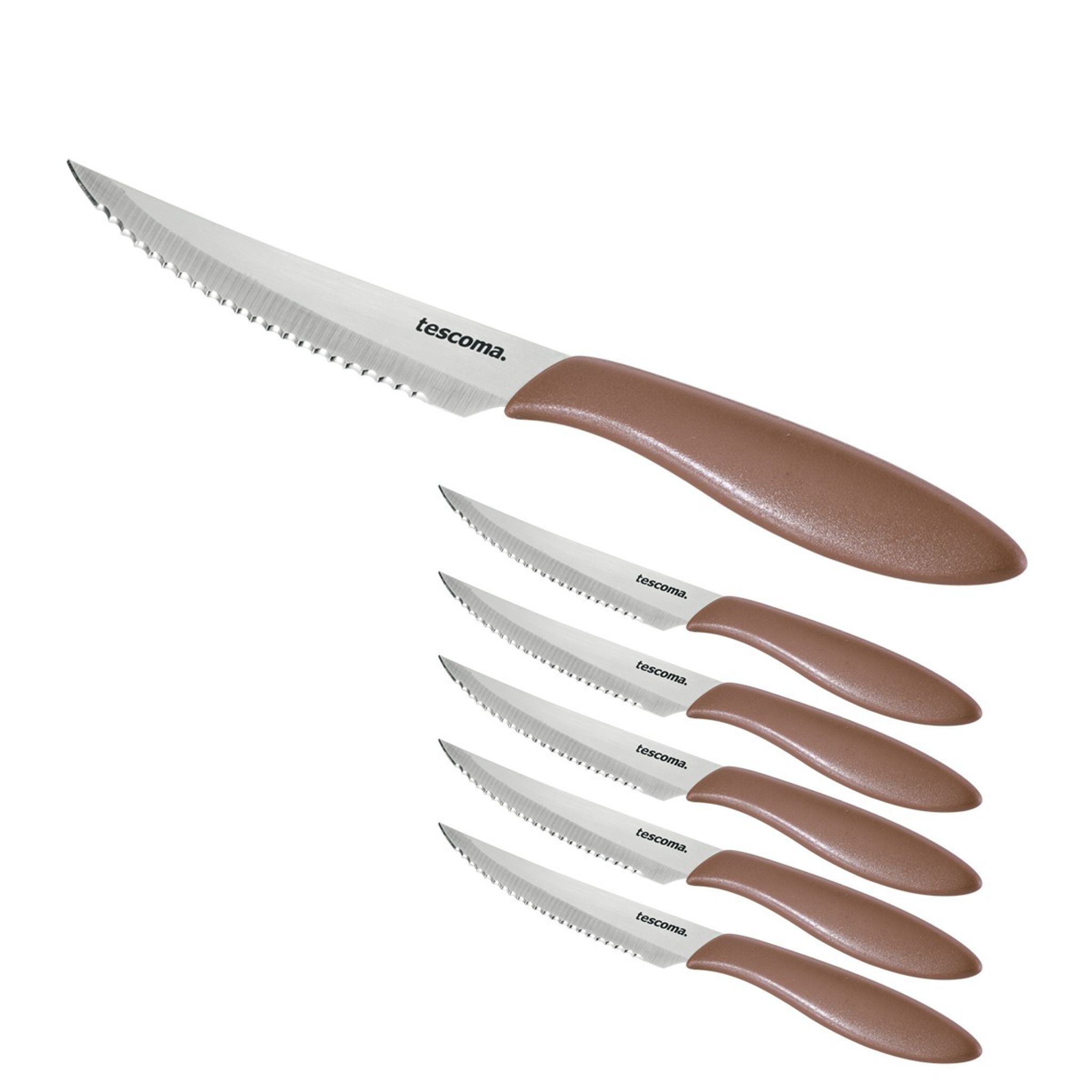 Steak knife PRESTO 12 cm, 6 pcs, brown