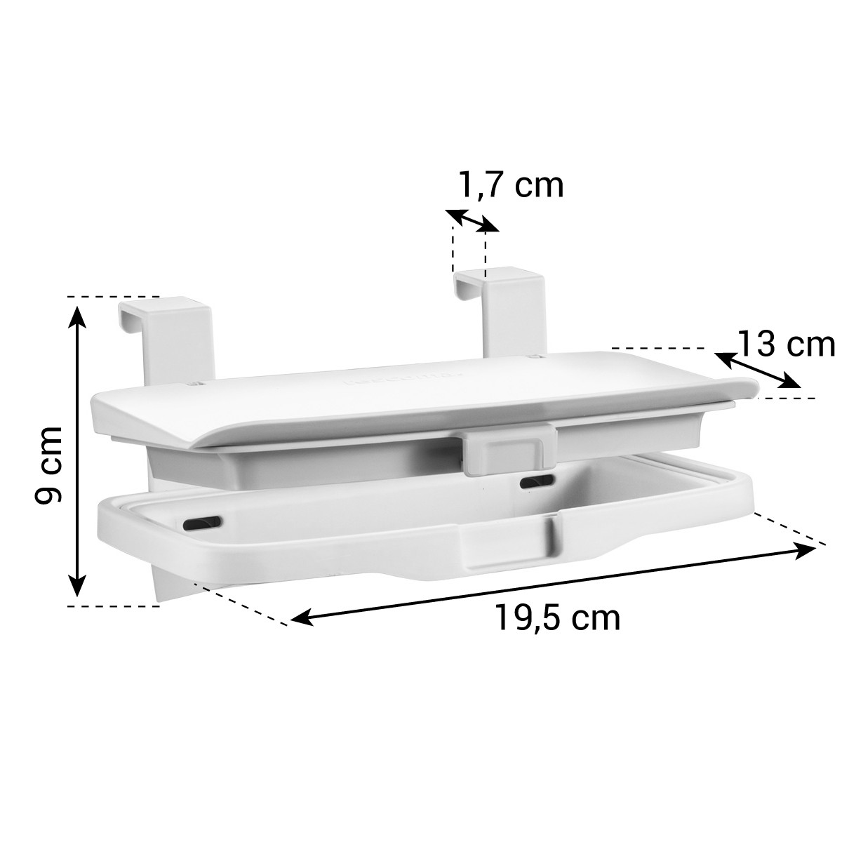 Tescoma FlexiSPACE Bag Holder - Removable Lid Storage Box For Plastic Bags, Hangs On Doors (12 X 9.7 X 26.5 Cm)