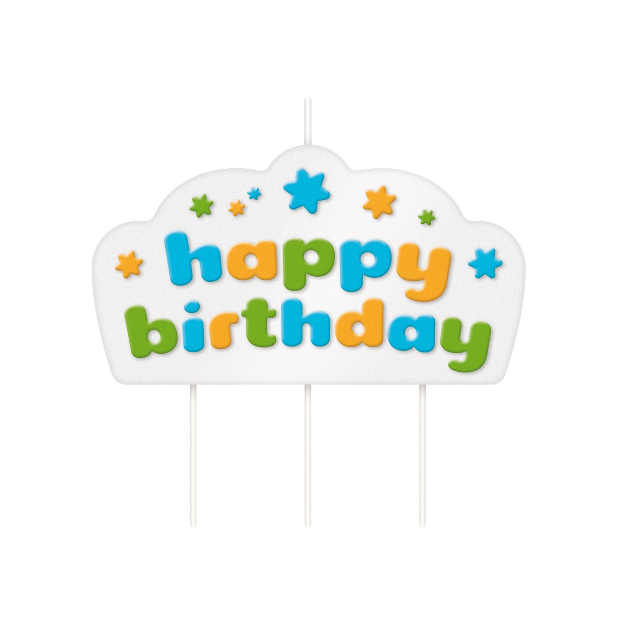 Świeczka na tort DELÍCIA KIDS, Happy birthday, niebieski