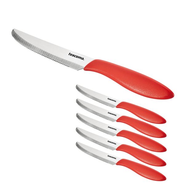 Tafelmesser PRESTO 12 cm, 6 St., rot