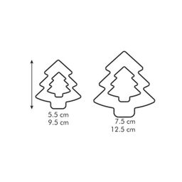 Tagliabiscotti doppio taglio alberi di Natale DELÍCIA, 4 misure