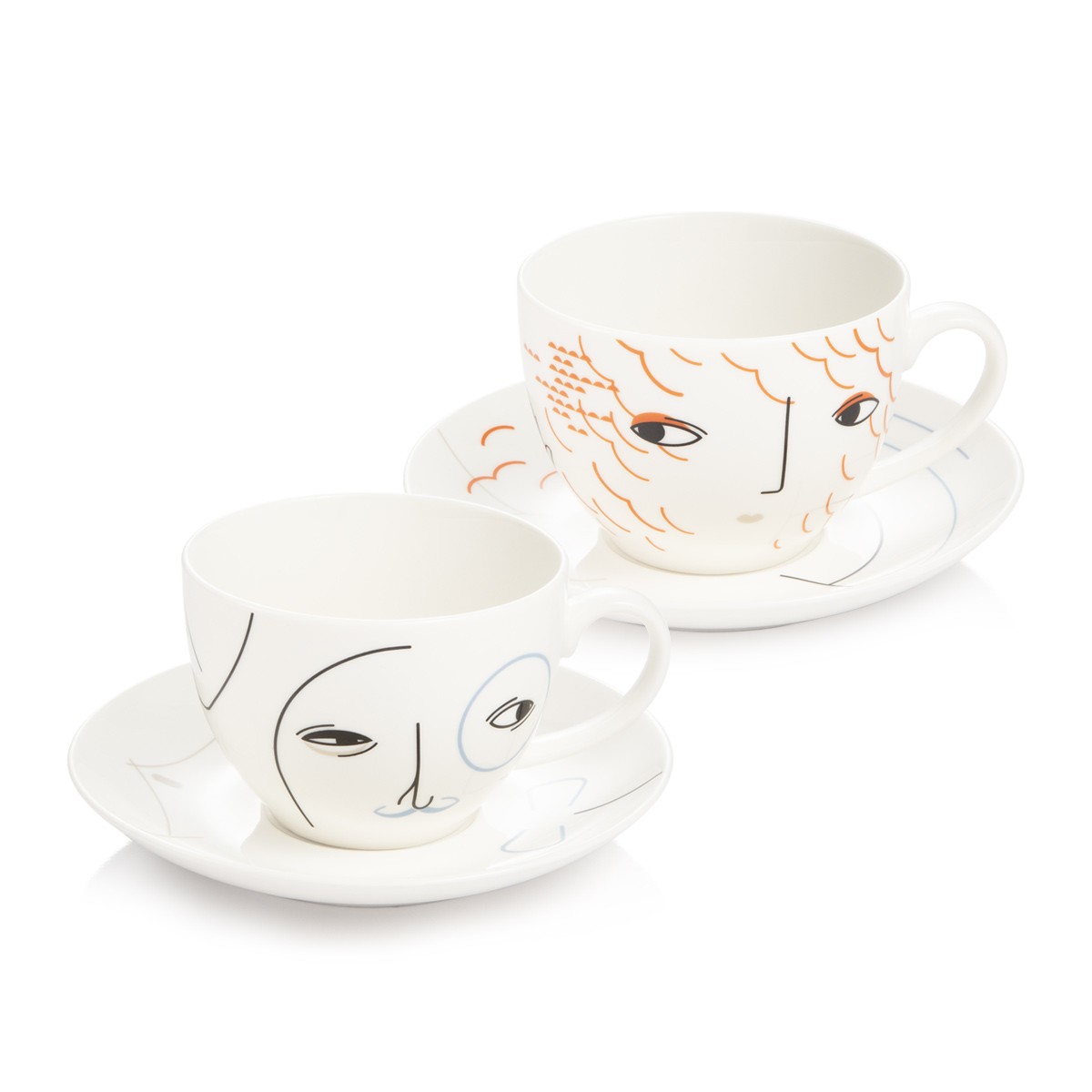 Tasse mit Untertasse myCOFFEE, 2 St., Emotions