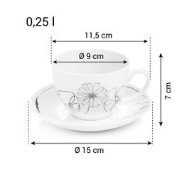 Taza con plato myCOFFEE, 2 pzs, Blossoms