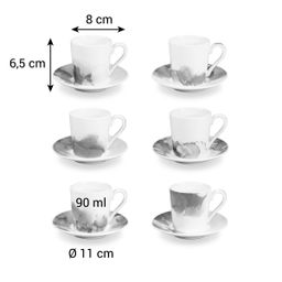 Taza de café con plato myCOFFEE, 6 pzs, Ametyst