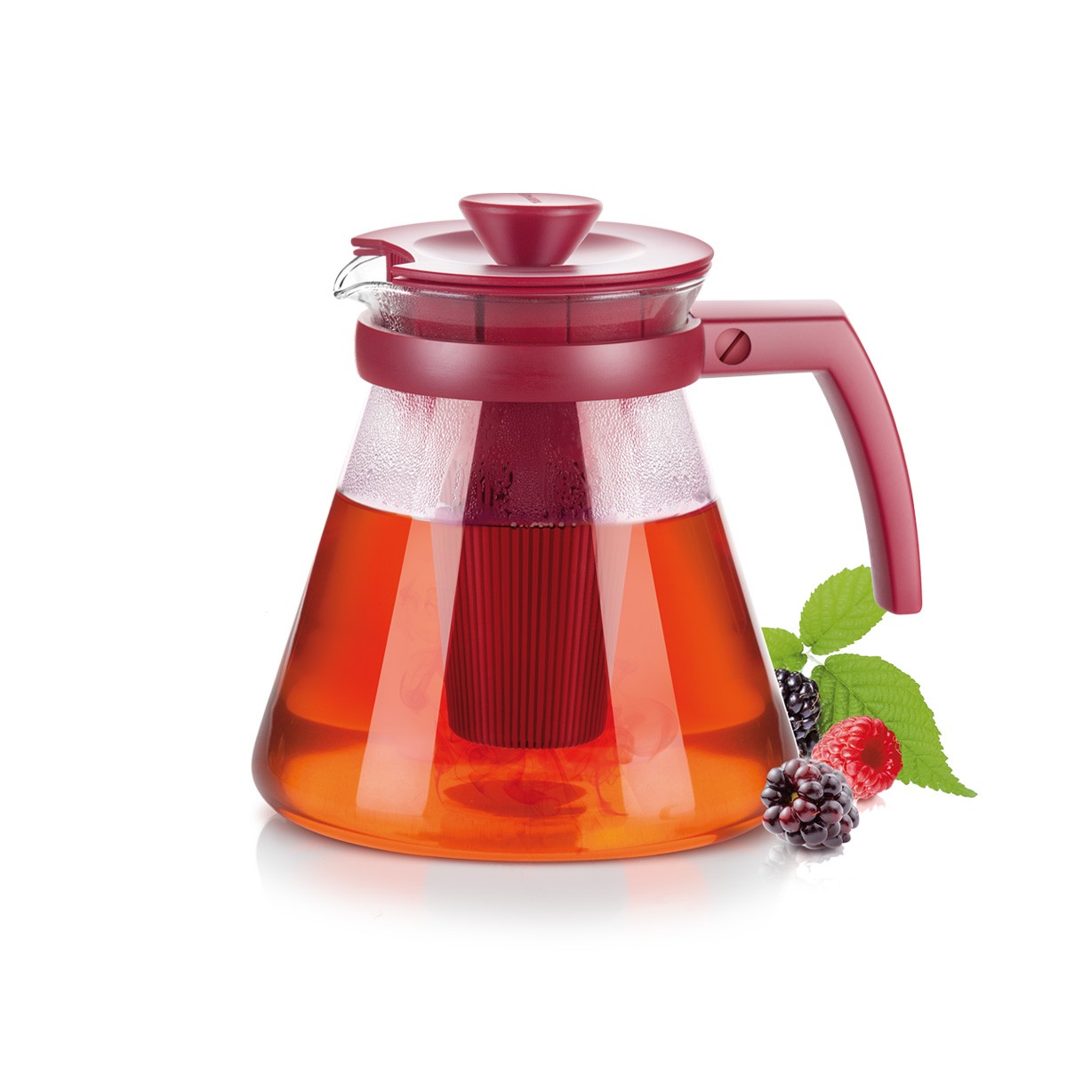 Teekanne TEO TONE 1.25 l, mit Sieb, rot