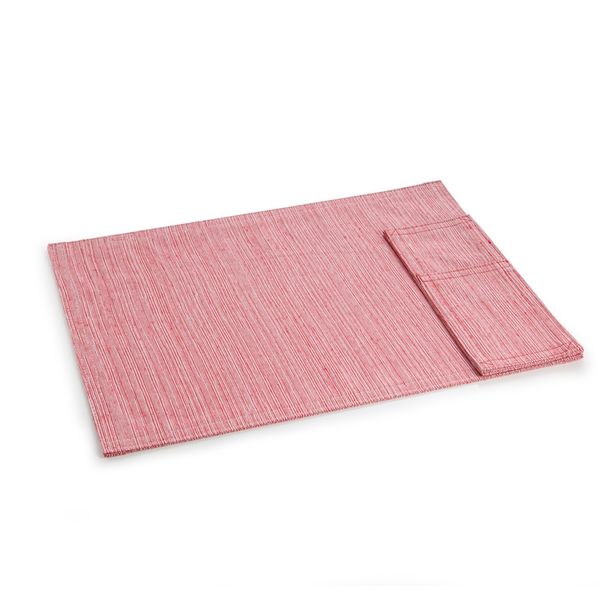 E-shop Textilné prestieranie s vreckom na príbor FLAIR LOUNGE, 45 x 32 cm, červená