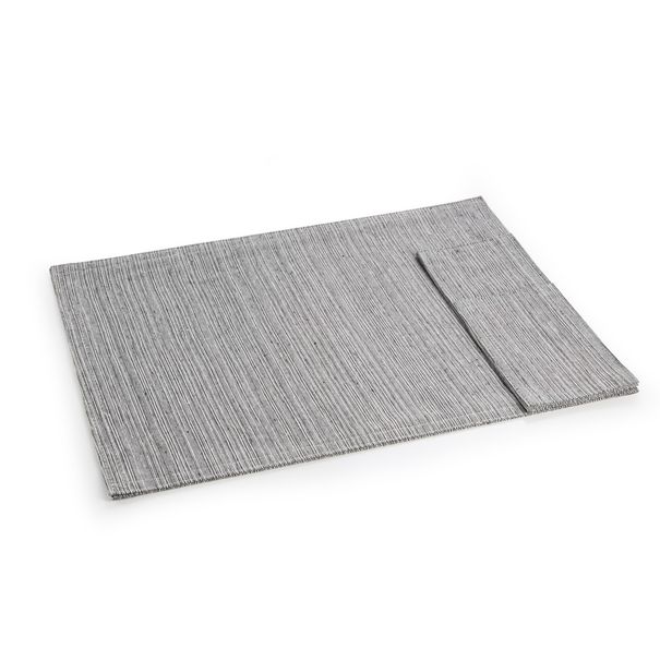 E-shop Textilné prestieranie s vreckom na príbor FLAIR LOUNGE, 45 x 32 cm, čierna