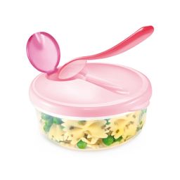 Travel dish PAPU PAPI, with spoon, pink