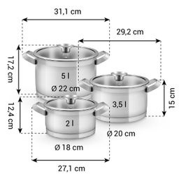 Imagem de Trem de cozinha GRADIUS, conjunto de 6, com termómetro