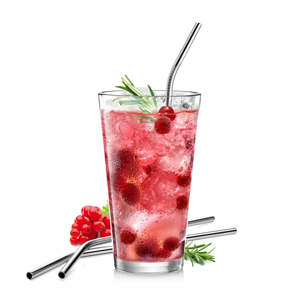 Trinkhalme aus Edelstahl myDRINK, 4 St., mit Reinigungsbürste