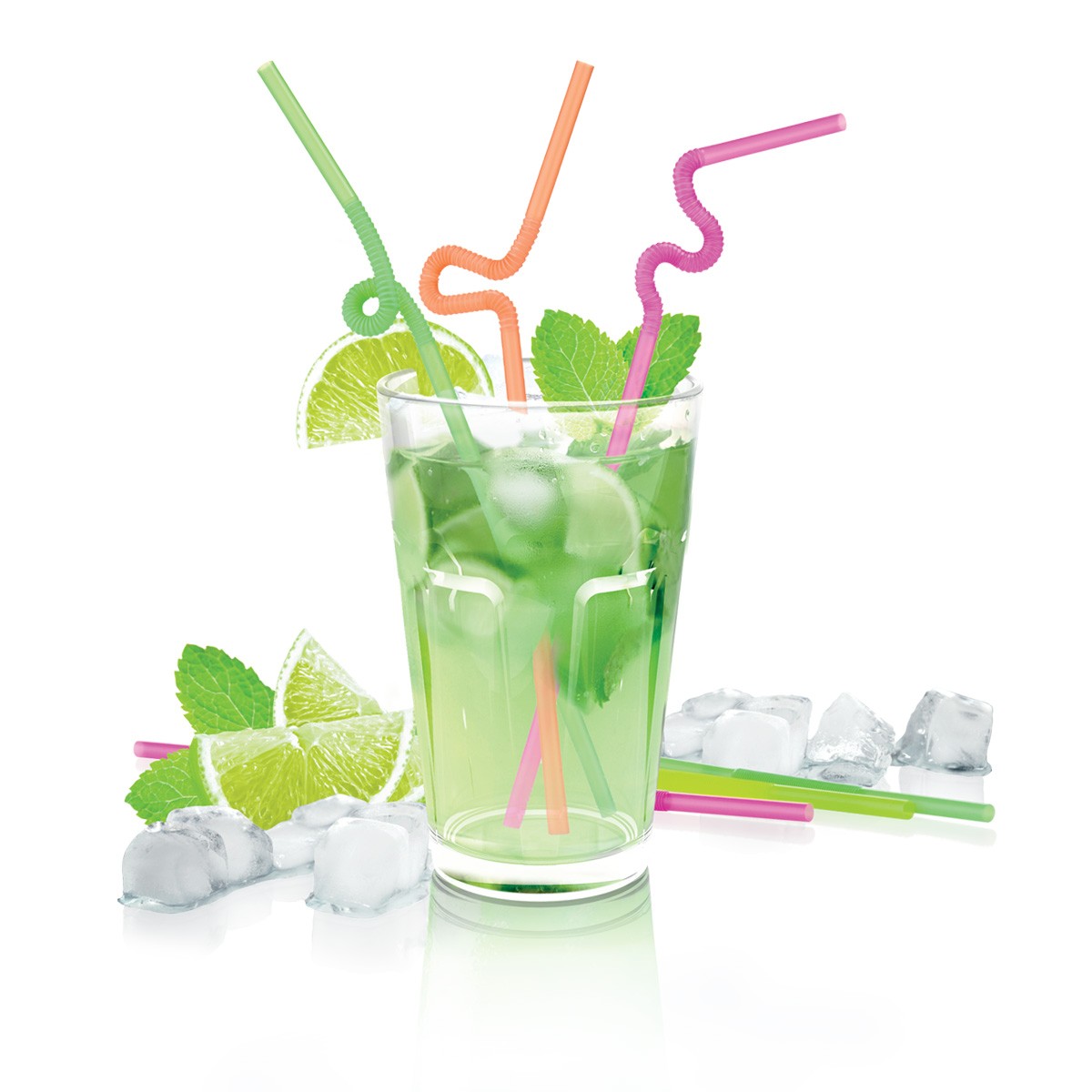 Trinkhalme myDRINK, langes Knickelement, 40 St.