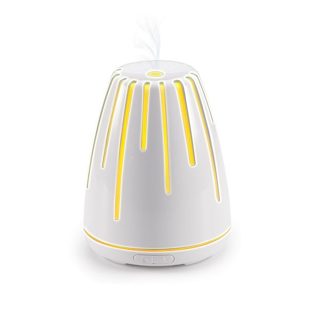 E-shop Ultrasonická aromalampa FANCY HOME, Lava, biela
