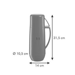 Vacuum flask with cup FAMILY COLORI 1.0 l, orange