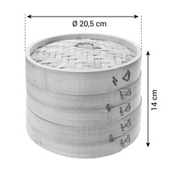 Vaporeira em bambu NIKKO ø 20 cm, duas camadas