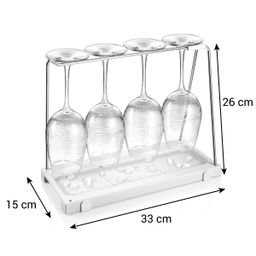 Wine glass rack with drainer FlexiSPACE 330 x 148 mm