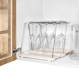 Wine glass rack with drainer FlexiSPACE 330 x 148 mm