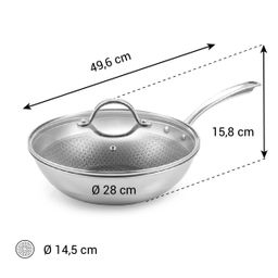 Obraz Wok SteelCRAFT z pokrywką ø 28 cm