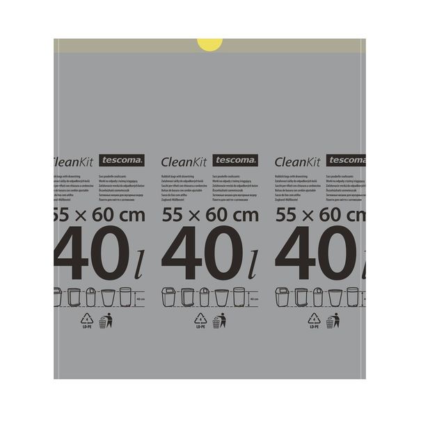 Worki na odpady z taśmą ściągającą CLEAN KIT 40 l, 15 szt.