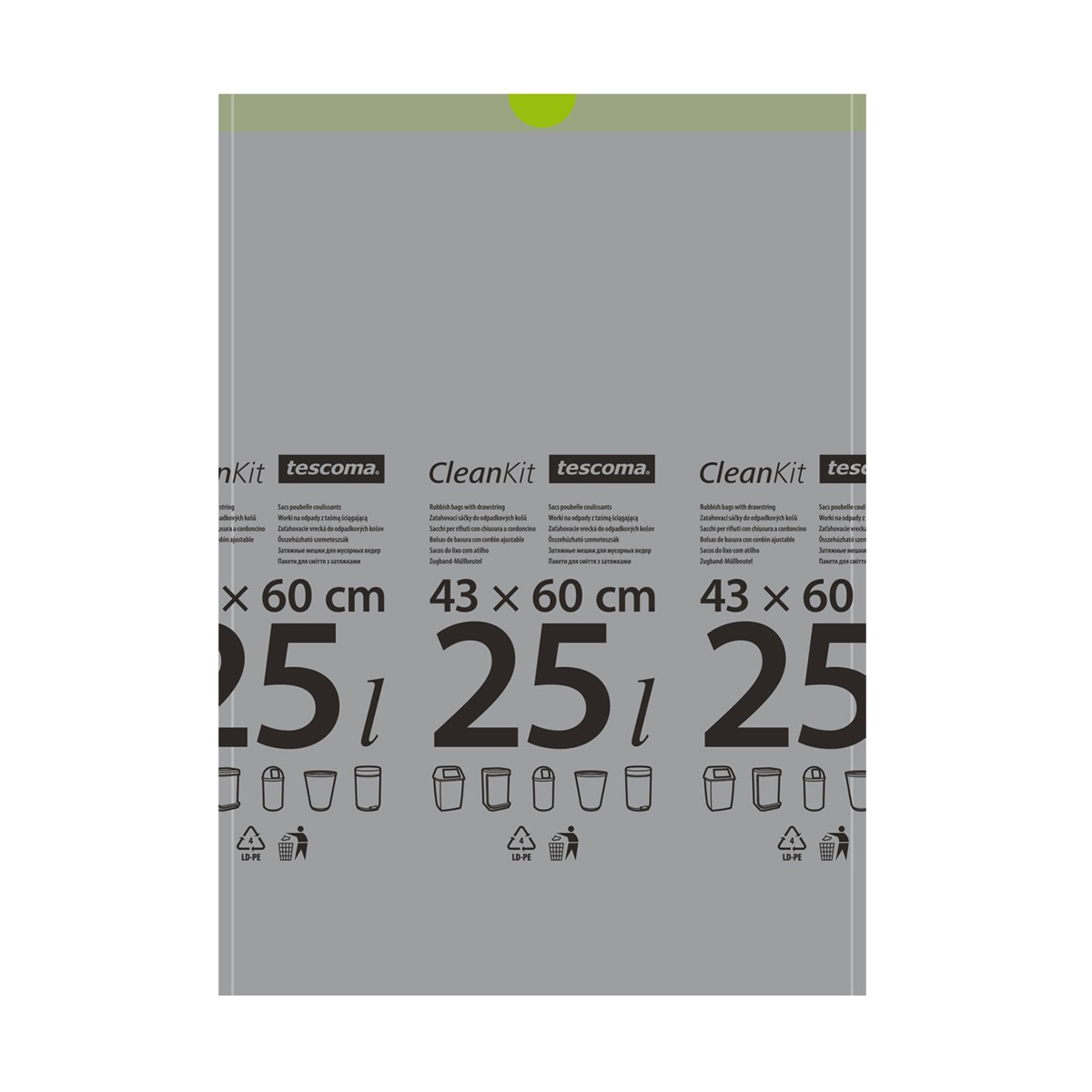 Zugband-Müllbeutel CLEAN KIT 25 l, 15 St.