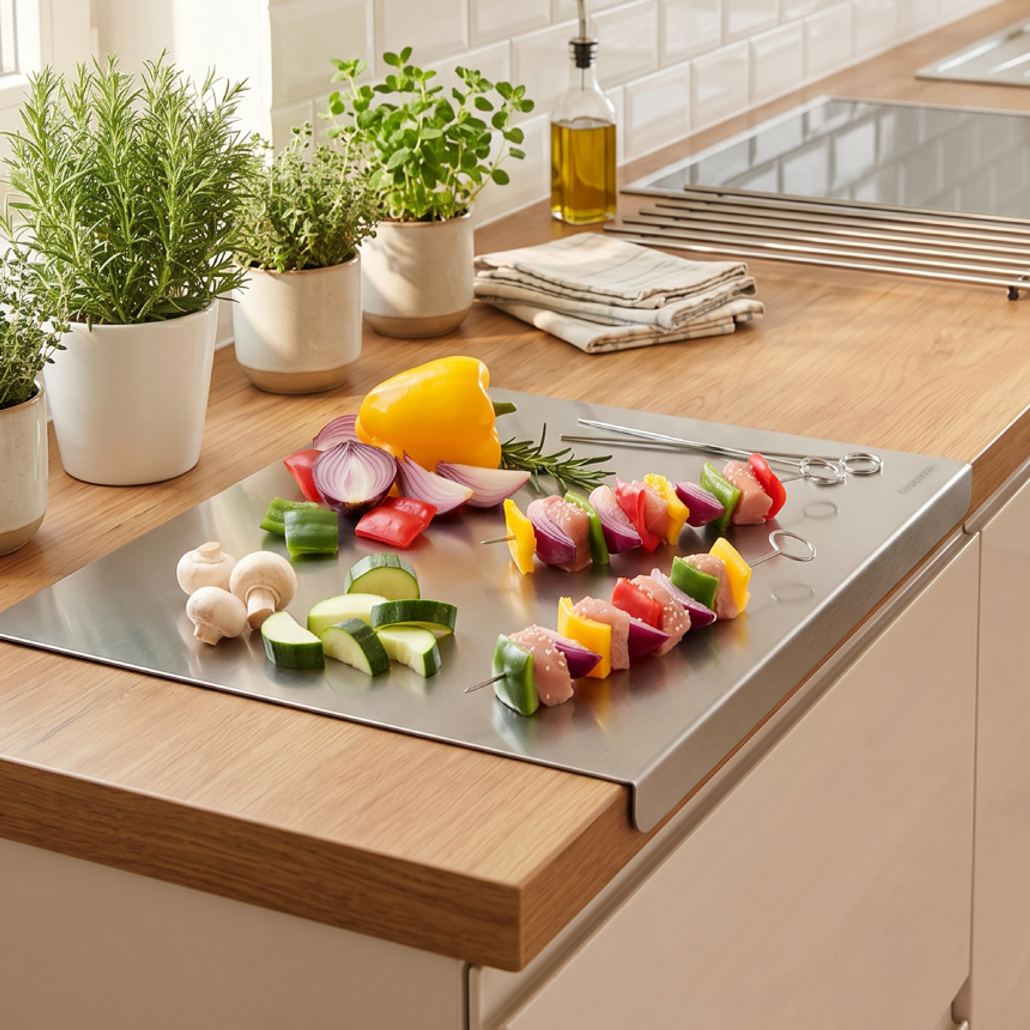 Schutzt die Arbeitsplatte, nimmt keine Gerüche an und eignet sich für Fleisch, Fisch und Teig