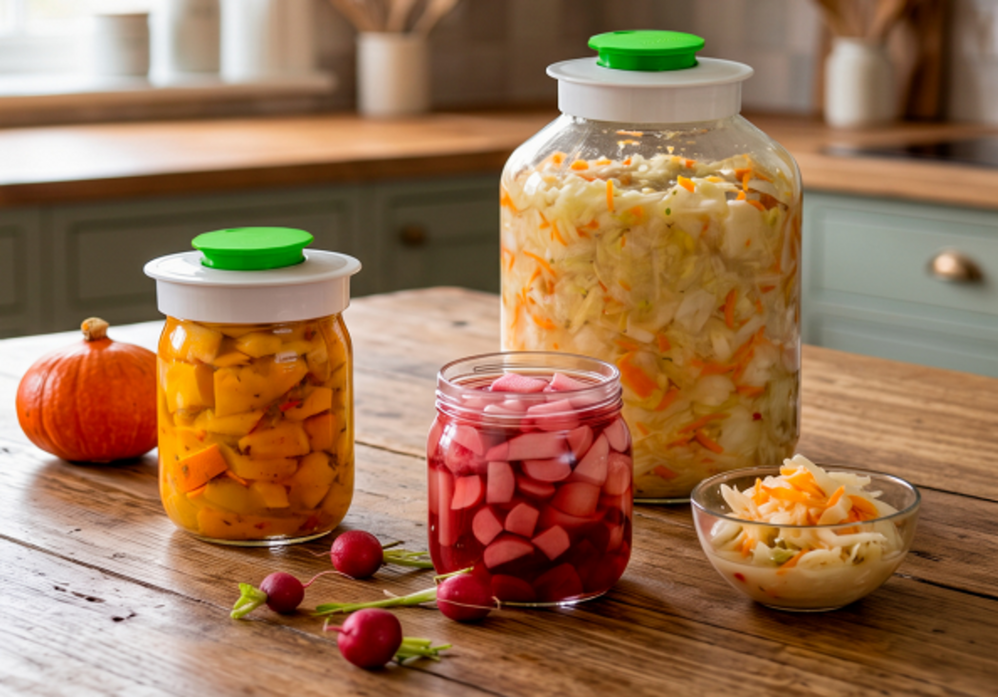 Chucrute, picles e kimchi. Pode fazer tudo isto com um conjunto inteligente!