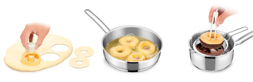 Tvořítko na donuty s namáčecími kleštěmi DELÍCIA postup - obrázek