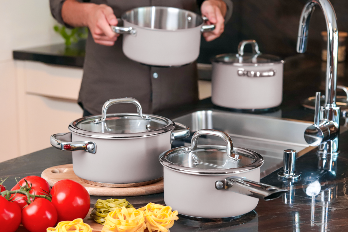 Sada nádobí DELIGHT Taupe, 8 dílů - obrázek