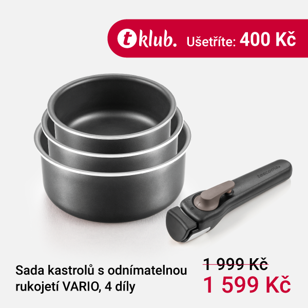 Sada kastrolů s odnímatelnou rukojetí VARIO, 4 díly, ušetřete 400 Kč - obrázek
