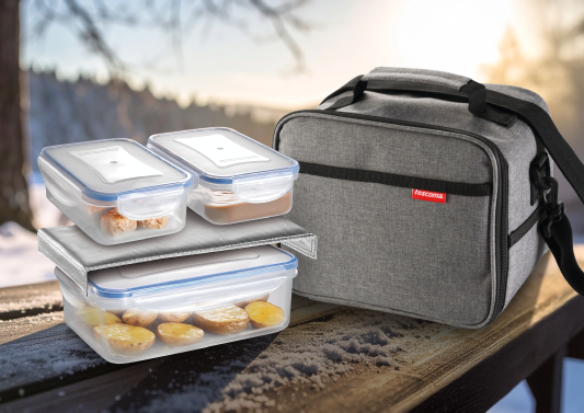 Termobrašna FRESHBOX, se 3 dózami, antracitová - obrázek