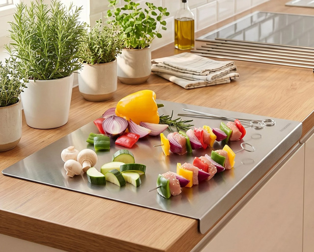 Nerezová podložka pro přípravu potravin GrandCHEF 45 x 35 cm - obrázek