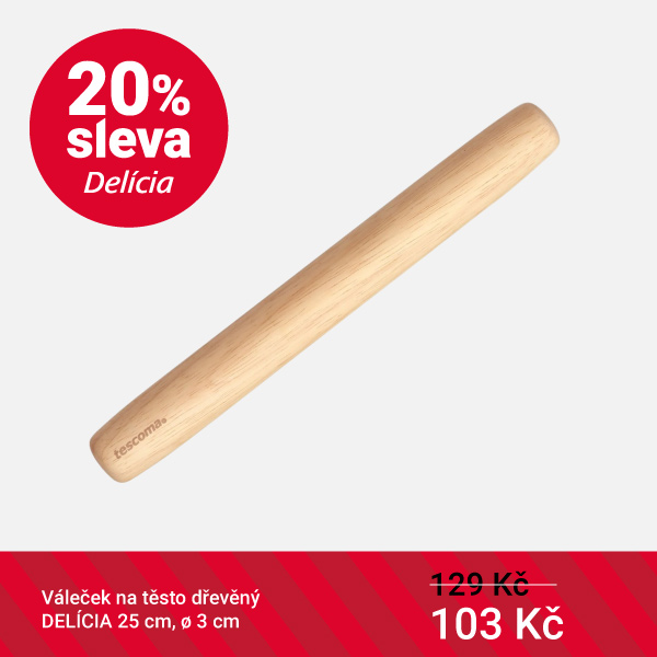 Váleček na těsto dřevěný DELÍCIA 25 cm, ø 3 cm - obrázek