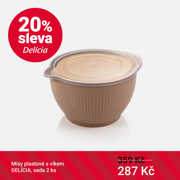 Mísy plastové s víkem DELÍCIA, sada 2 ks - obrázek