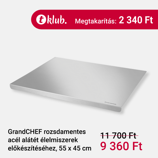GrandCHEF rozsdamentes acél alátét élelmiszerek előkészítéséhez