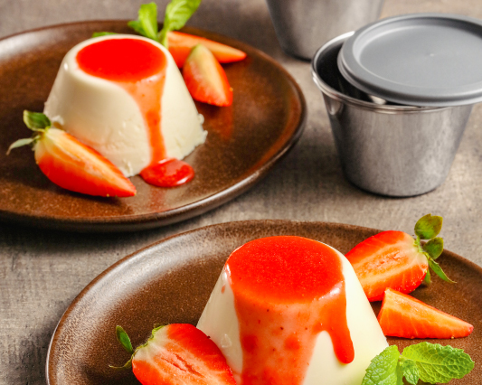 GrandCHEF rozsdamentes acél panna cotta sütőforma, 4 db - kép