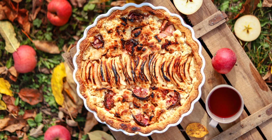 Őszi almás-fügés pite - kép