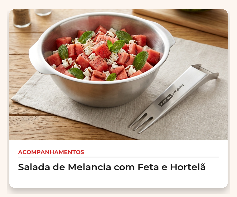 salada melancia com feta e hortela