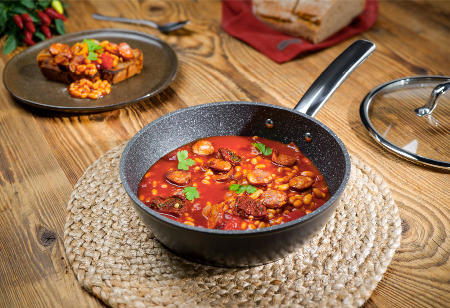 Pánev hluboká s poklicí a kamenným povrchem Tescoma President - obrázek